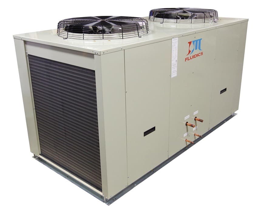 A large air conditioner model OC15DF5 featuring two heat pumps, designed for efficient cooling and heating.