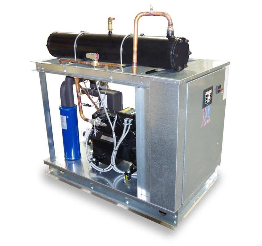 PSW15S Water-Cooled Semi-Hermetic Chiller.15 Ton, Single-Circuit Side / Front View