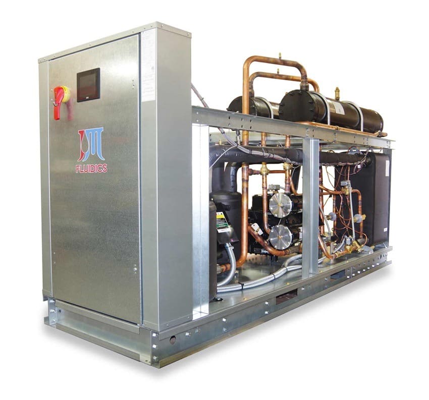 Water-cooled semi-hermetic process chiller