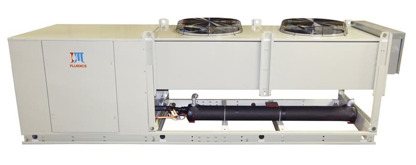 PZA14SL6 (13 Ton Air-Cooled Chiller) – with Shell & Tube Evaporator Shown with Optional Custom Painted Color (Powder Coated)
