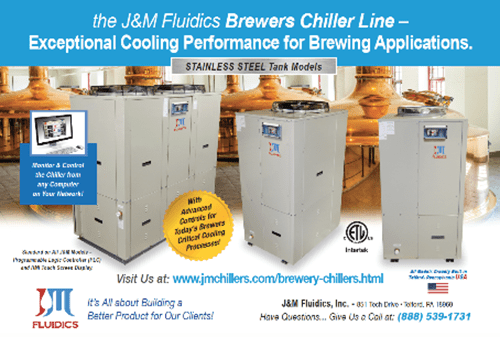 Image of J&M Fluidic Brewers Chillers line showcasing advanced cooling technology for brewing applications.